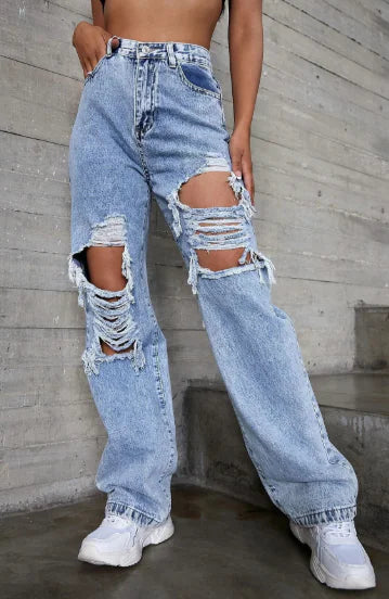 JEANS DESGASTADOS AZUL CLARO