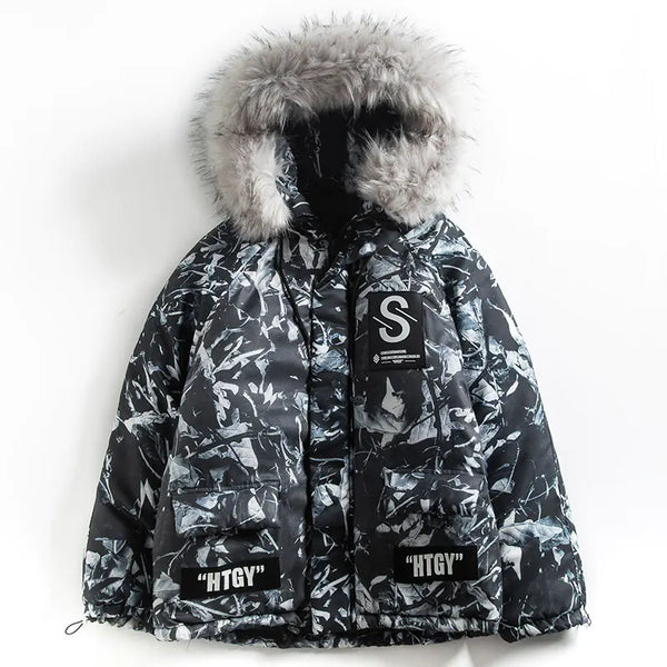 CHAQUETA OVERSIZE CAMO AZUL